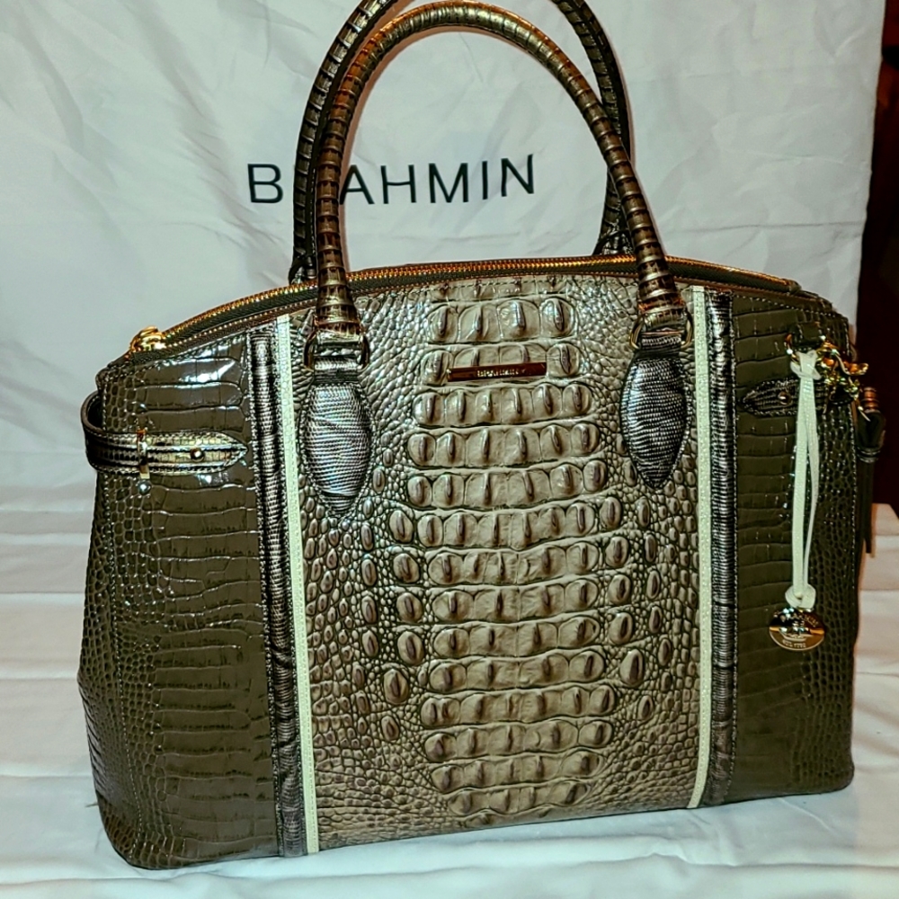 BRAHMIN leather Audra Elmwood Padua carryall bag